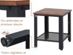 Industrial Side Table 2-Layer Bedside Table 40 x 40 x 45.5CM