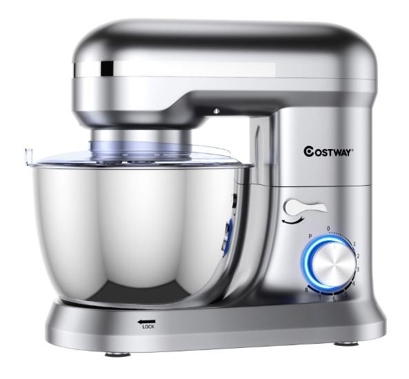 Food Processor 1300W Stand Mixer 4.5L Stainless Steel Bowl 8 Adjustable Speeds