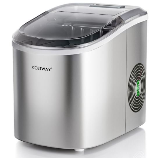 Ice Cube Maker 12KG/24H 2 Ice Cubes Sizes 2.2L Tank 9pcs in 6 Minutes