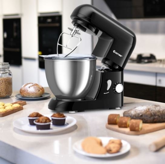 Food Processor 1300W Stand Mixer 4L Stainless Steel Bowl 6 Adjustable Speeds