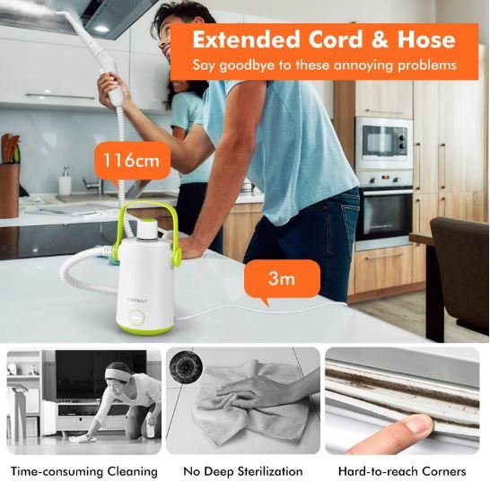 1000W Handheld Steam Cleaner with 10 Accessories Multifunctional