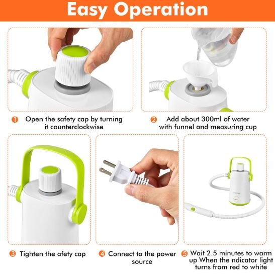 1000W Handheld Steam Cleaner with 10 Accessories Multifunctional