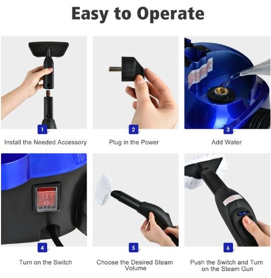 Multipurpose Steam Cleaning Mop 4.0 BAR 2000W 1.5 L Tank for Floor Carpet