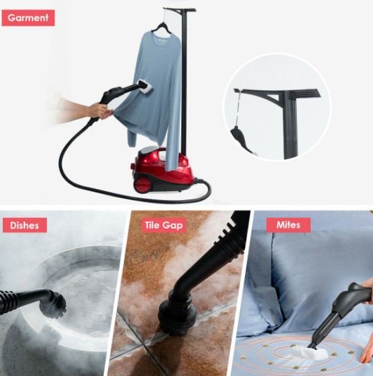 Multipurpose Steam Cleaning Mop 4.0 BAR 2000W 19 Accessories 1.5 L Tank