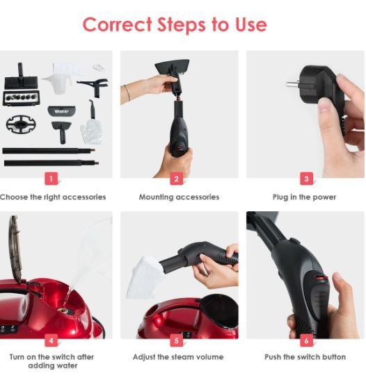 Multipurpose Steam Cleaning Mop 4.0 BAR 2000W 19 Accessories 1.5 L Tank