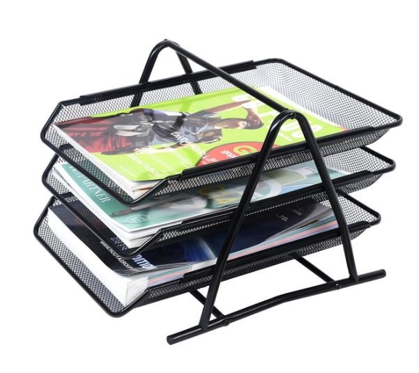 Metal Mail Bin 3 Tiers Storage Document Paper