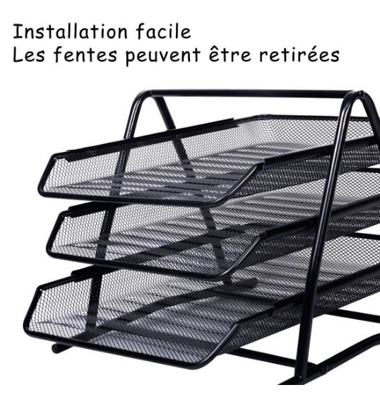 Metal Mail Bin 3 Tiers Storage Document Paper