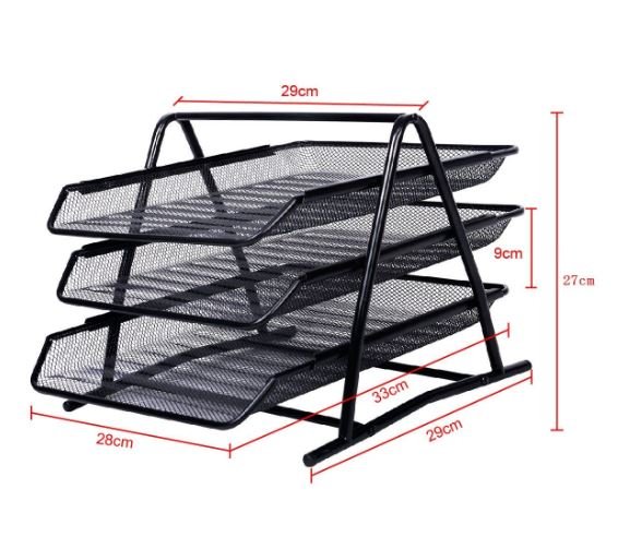 Metal Mail Bin 3 Tiers Storage Document Paper