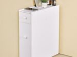 Storage Unit with Two Drawers Kitchen Bathroom 16 x 48 x 58 CM White