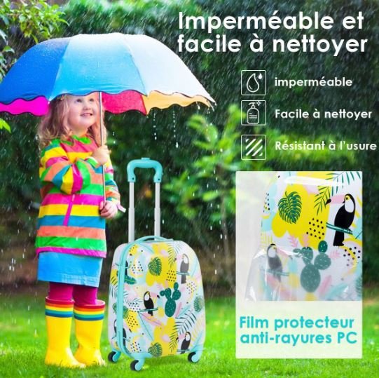 16" Children's Suitcase and 12" Backpack Set Luggage Wheels