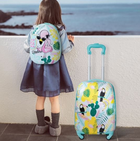 16" Children's Suitcase and 12" Backpack Set Luggage Wheels