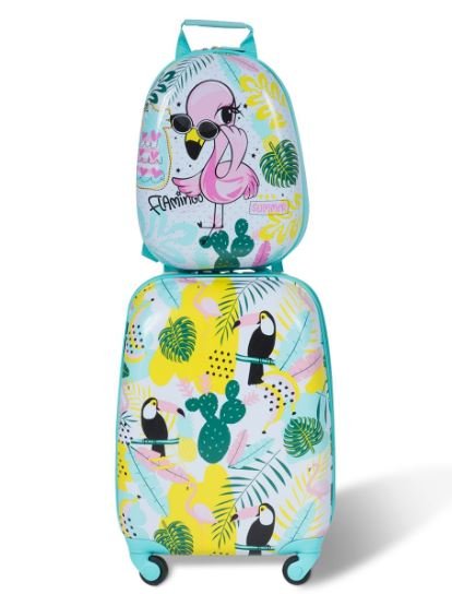 16" Children's Suitcase and 12" Backpack Set Luggage Wheels