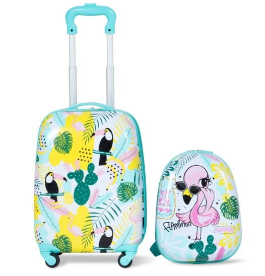 16" Children's Suitcase and 12" Backpack Set Luggage Wheels