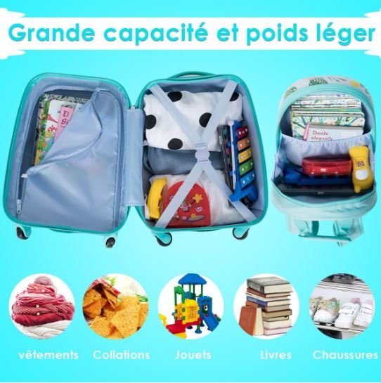 16" Children's Suitcase and 12" Backpack Set Luggage Wheels