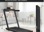 Foldable Treadmill 0.75HP Double LED Display APP 12 km/h Black