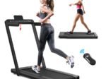 Foldable Treadmill 0.75HP Double LED Display APP 12 km/h Black