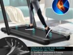 Foldable Treadmill 0.75HP Double LED Display APP 12 km/h Black