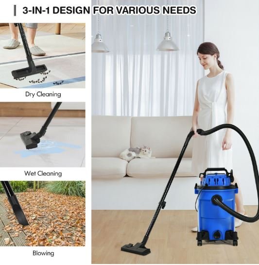 3-in-1 Wet / Dry Vacuum Cleaner 1200w with Blower Function 25L Portable