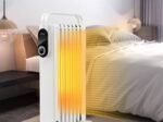 Electric Oil Radiator Space Heater 1500W 3 Heats Adjustable Towel Racks Double Protection