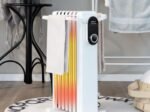 Electric Oil Radiator Space Heater 1500W 3 Heats Adjustable Towel Racks Double Protection