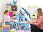 Wooden Dollhouse Dream Doll House 3-Level 15 Furniture 3 Dolls