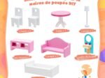 Wooden Dollhouse 8 Accessory 3 Floors Doll House 71 x 23.5 x 87 CM