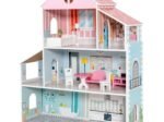 Wooden Dollhouse 8 Accessory 3 Floors Doll House 71 x 23.5 x 87 CM