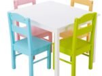 Children Wooden Table and 4 Chairs Set Multicolor