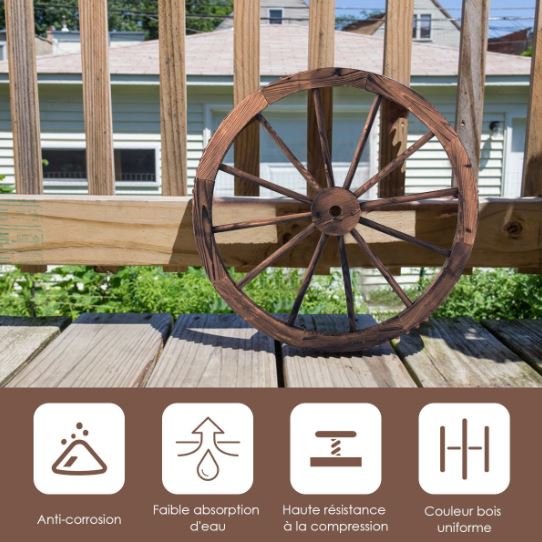 2 Wooden Wheels Vintage Decoration 76x76x3.5CM