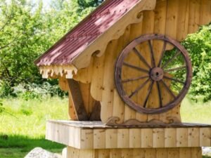 2 Wooden Wheels Vintage Decoration 76x76x3.5CM