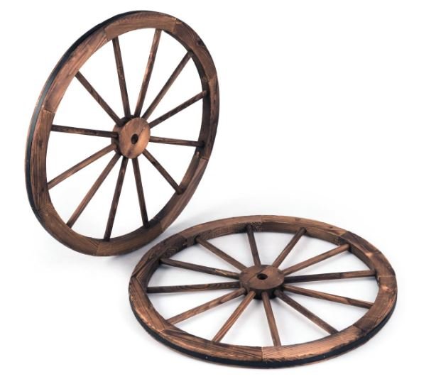 2 Wooden Wheels Vintage Decoration 76x76x3.5CM