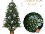 Artificial Christmas Tree 120cm with Glittering Needles PVC Pine Cones