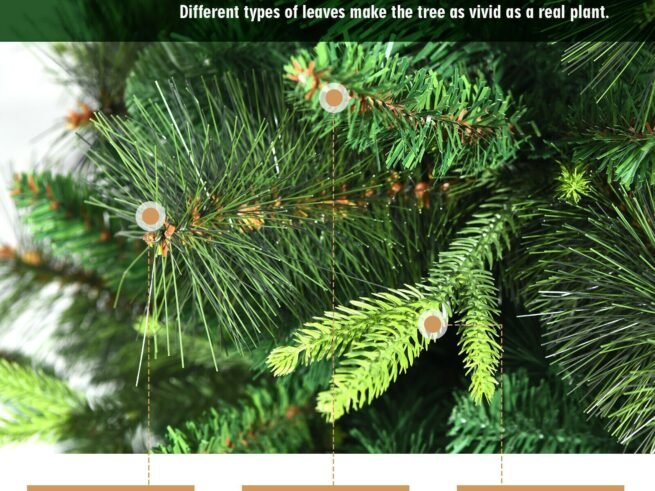 Artificial Christmas Tree 180 cm 3 Types of Foliage in PE/PVC
