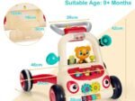 2 in 1 Push Walker for Baby Scalable Interactive Learn to Walk Educational 9+Months