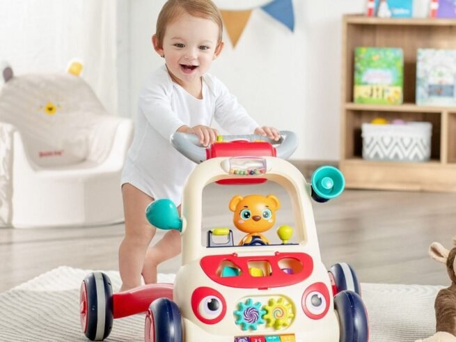 2 in 1 Push Walker for Baby Scalable Interactive Learn to Walk Educational 9+Months