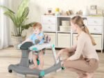 Foldable Baby Walker 2 in 1 Adjustable Height and Speed Sound Effect with Lights