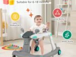 Foldable Baby Walker 2 in 1 Adjustable Height and Speed Sound Effect with Lights