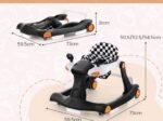 Foldable Baby Walker 2 in 1 Adjustable Height and Speed ​​Sound Effect with Lights
