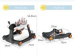 Foldable Baby Walker 2 in 1 Adjustable Height and Speed ​​Sound Effect with Lights