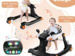 Foldable Baby Walker 2 in 1 Adjustable Height and Speed ​​Sound Effect with Lights
