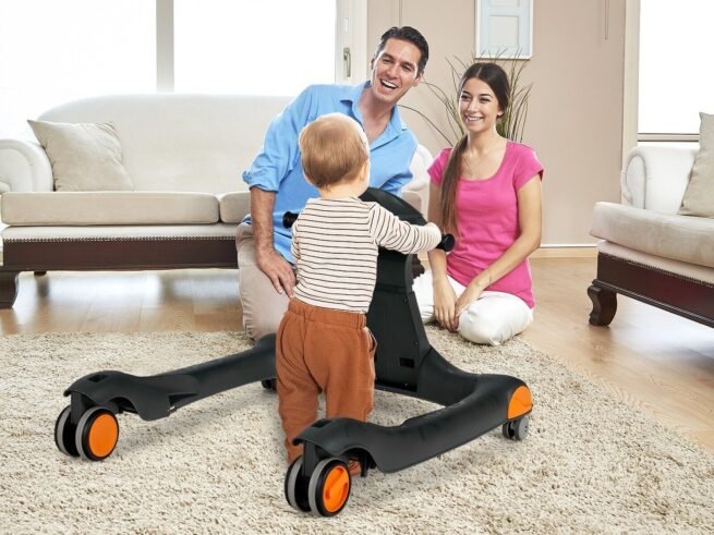 Foldable Baby Walker 2 in 1 Adjustable Height and Speed ​​Sound Effect with Lights