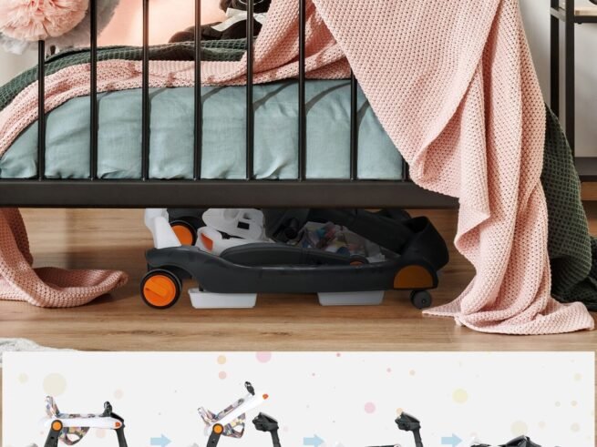 Foldable Baby Walker 2 in 1 Adjustable Height and Speed ​​Sound Effect with Lights