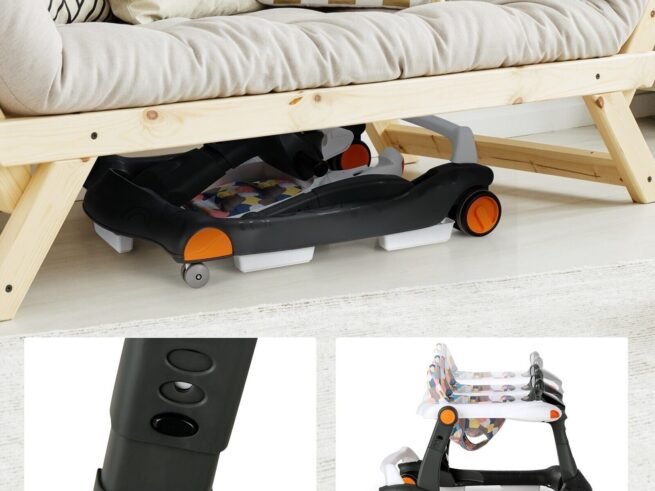 Foldable Baby Walker 2 in 1 Adjustable Height and Speed ​​Sound Effect with Lights