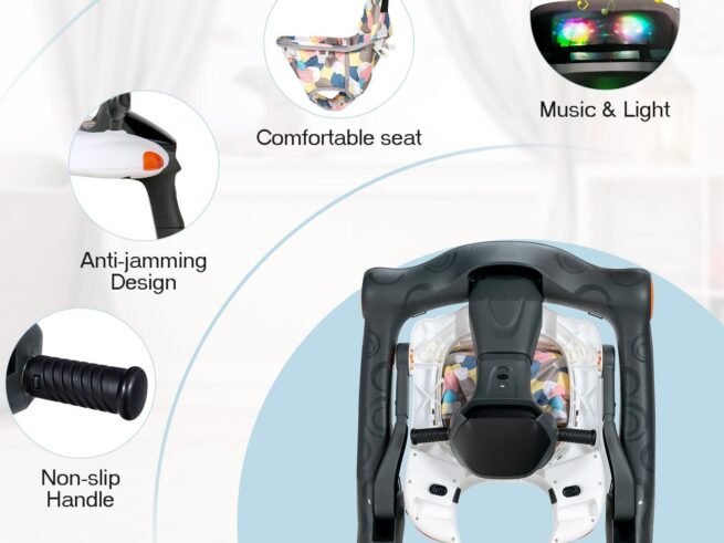 Foldable Baby Walker 2 in 1 Adjustable Height and Speed ​​Sound Effect with Lights