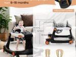 Foldable Baby Walker 2 in 1 Adjustable Height and Speed ​​Sound Effect with Lights