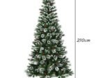Artificial Christmas Tree 210cm with Snowflakes Dense Red Berries