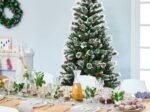 Artificial Christmas Tree 210cm with Snowflakes Dense Red Berries