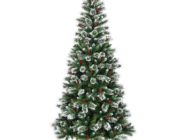 Artificial Christmas Tree 210cm with Snowflakes Dense Red Berries