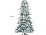 Long Snowy Artificial Christmas Tree 210cm White Pine Cones 1108 Branches