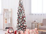 Snowflake Artificial Christmas Tree 225cm 350 LED Lights Metal Stand